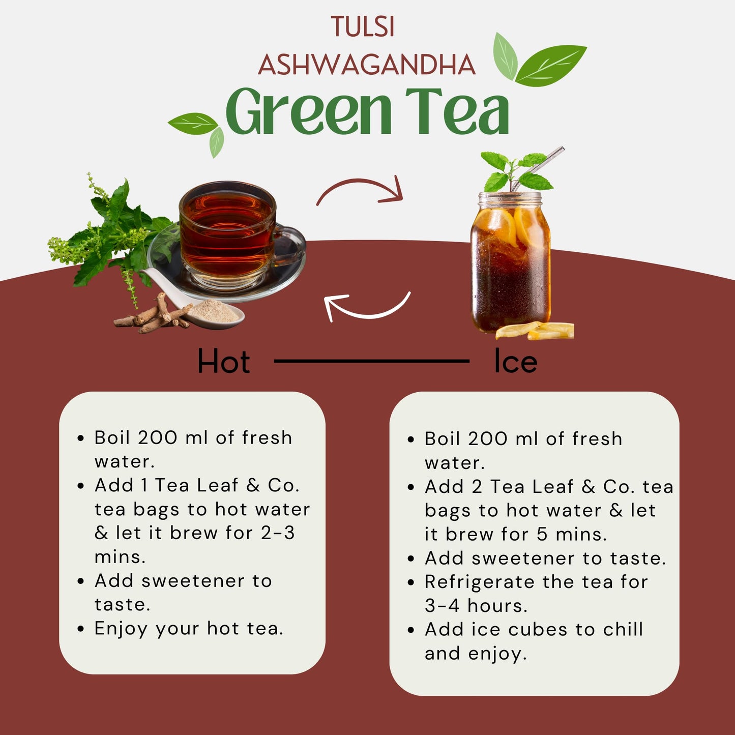 Tulsi Ashwagandha Green Tea Bags (50 Count), Green Tea With Tulsi, Ashwagandha, Lemongrass And Black Pepper, Caffeinated, Real A