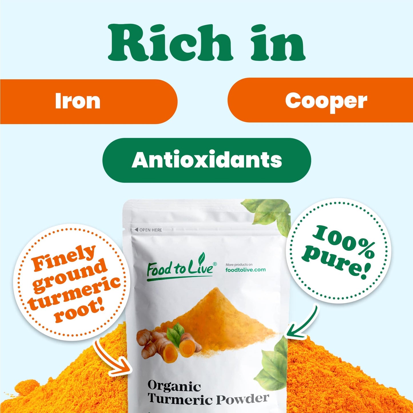 Organic Turmeric Powder, 9 Pounds - Non-Gmo, Finely Ground Turmeric Root, Pure, Kosher, Vegan, Bulk. Fragrant Spice. Great For A
