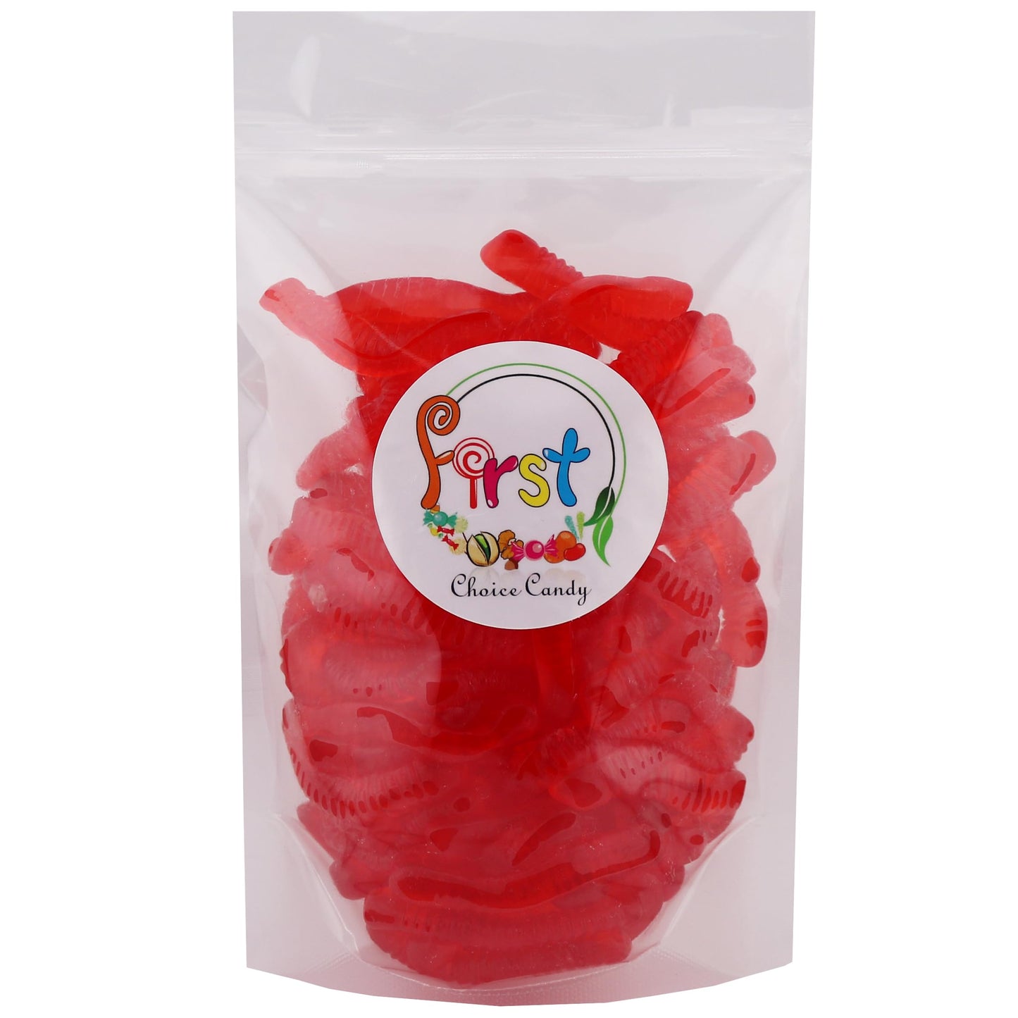 Firstchoicecandy Sweet & Sour Gummy Worms, Multi Flavors And Solid Colors (5 Pound, Red Strawberry)