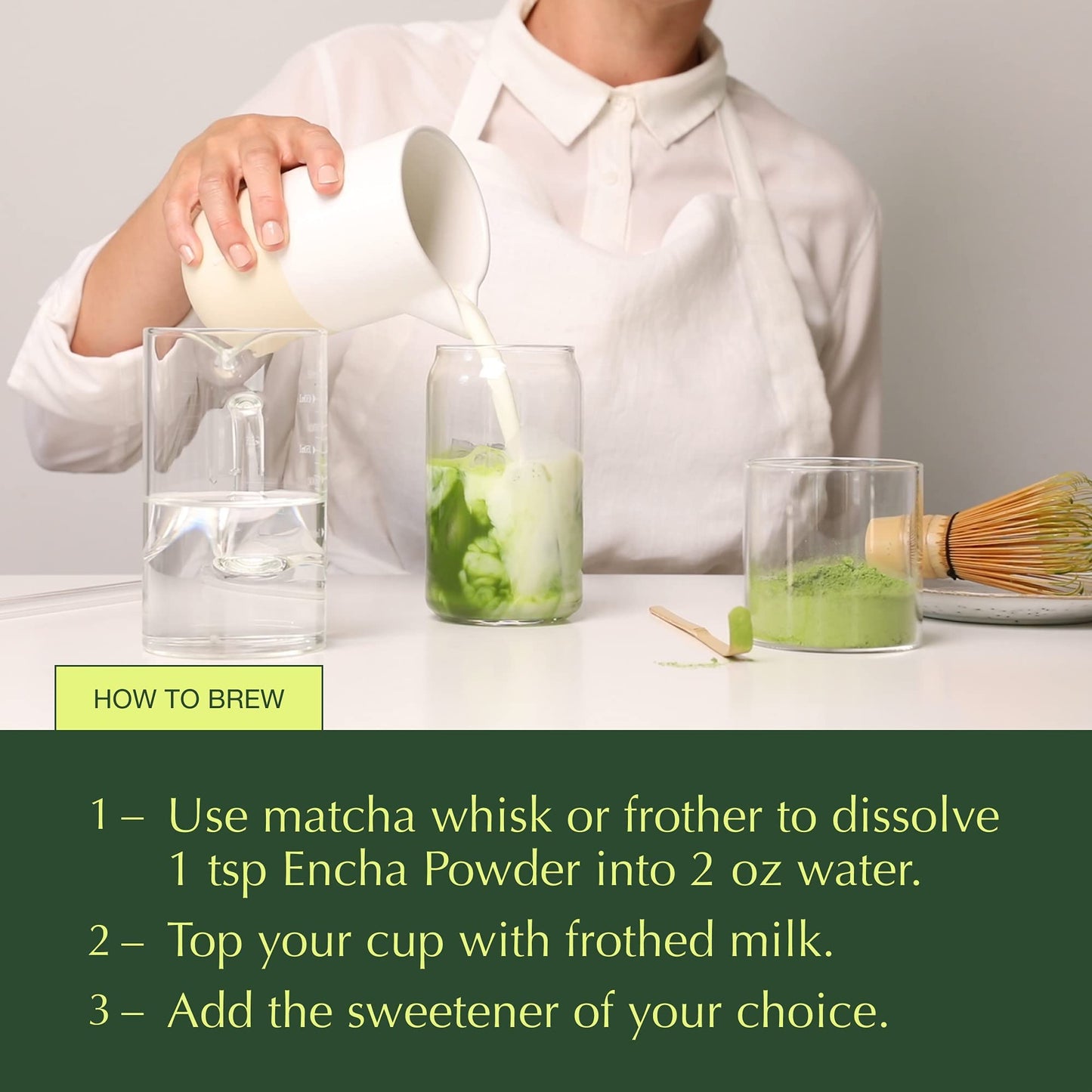 Encha Latte Grade Matcha Powder - First Harvest Organic Unsweetened Matcha Green Tea  From Uji  Japan (500g / 1lb) enhanced Powder for matcha Latte  Smoothie | Caffeine  L-Theanine