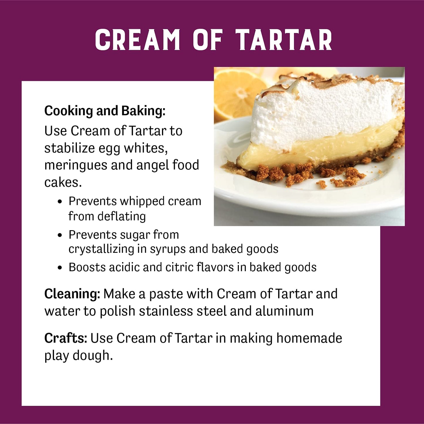 Judees Gluten Free Cream of Tartar - Non-GMO Baking Stabilizer - 6 oz, Pack of 1