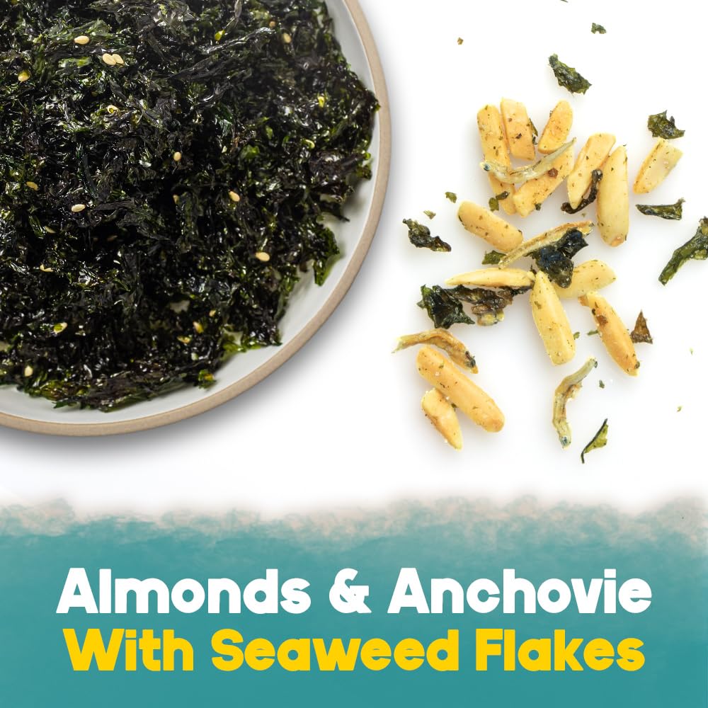[Official Murgerbon] Premium Seaweed, Anchovy, And Sleeved Almond Snack, Savory & Nutritious, Keto-Friendly, High-Protein & Calc