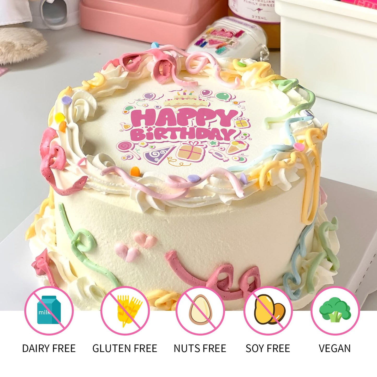 Edible Paper A4 Size - Edible Frosting Sheets, Icing Sheets 11.7'' X 8.3'', 25Pcs Edible Papers For Cakes Printable, Resealable
