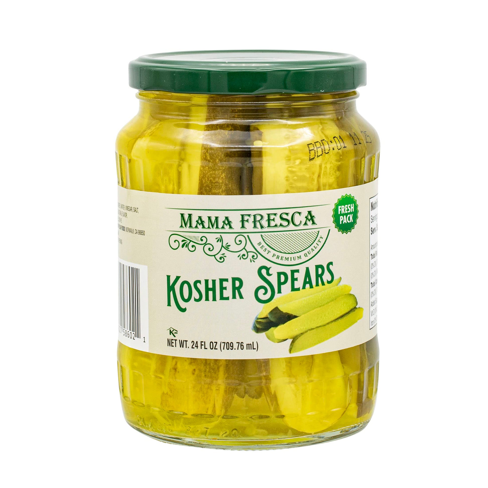 Mama Fresca Kosher Dill Spears 24 fl oz Jar (Pack of 6)
