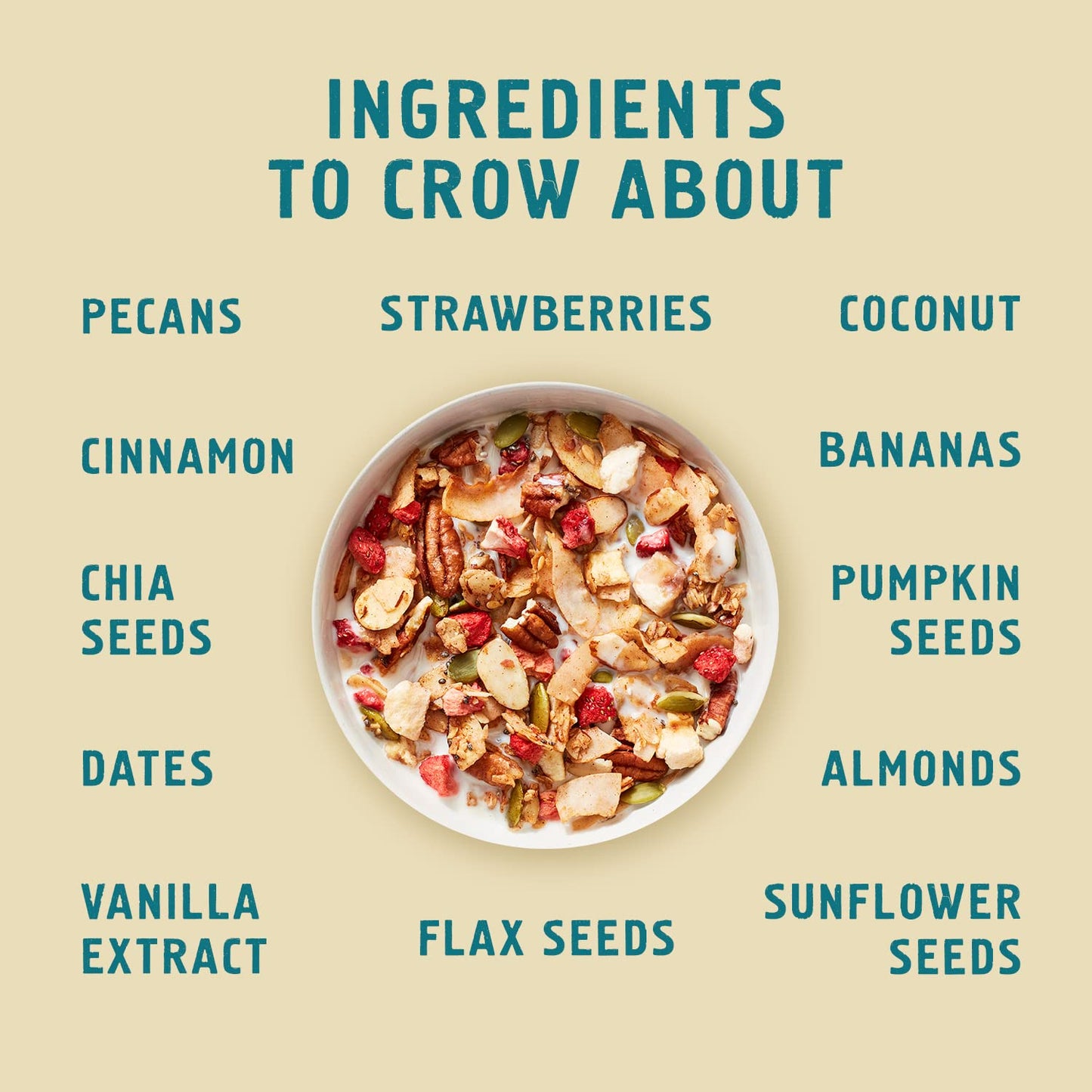 Seven Sundays Rise and Shine Muesli Cereal - 10 Oz Pouch - Strawberry Banana Nut - Certified Gluten Free Muesli - Non GMO, No Re