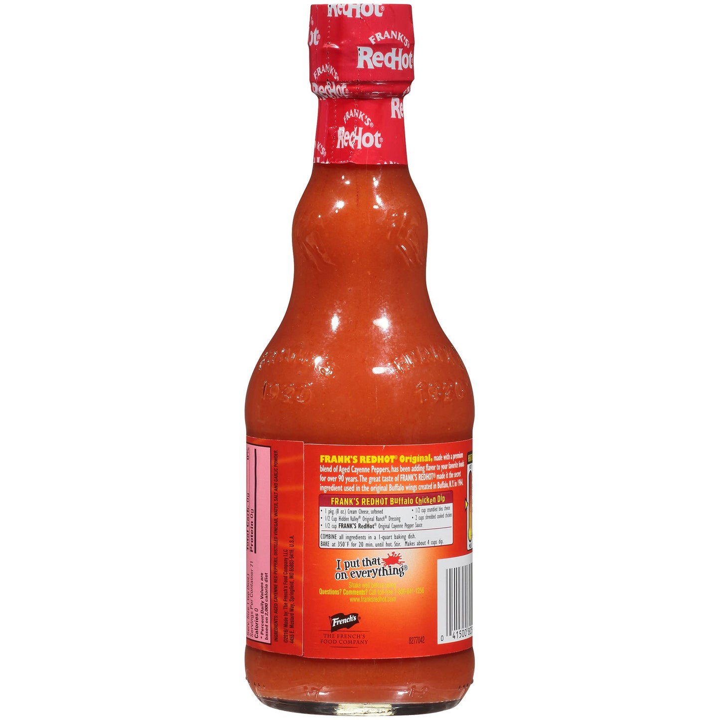 Franks RedHot Original Hot Sauce, Cayenne Pepper, 12 Fl Oz Bottles, Pack of 12, Model 80552