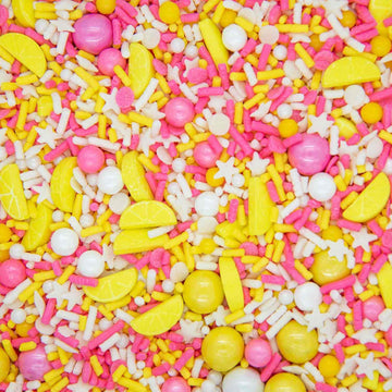 Sprinkles For Cake, Cookie, Cupcake Decorating, And Baking - Fancy Edible Cake Sprinkles And Toppings - Yellow Jimmies, Pink Sug