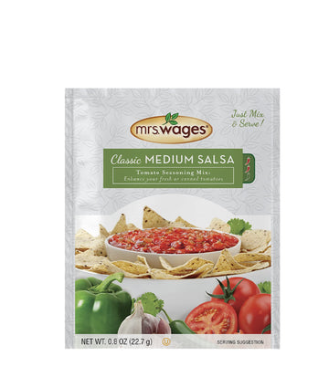 Mrs. Wages Medium Classic Salsa Seasoning Mix, .8 Oz Pouches (Value Pack Of 12)