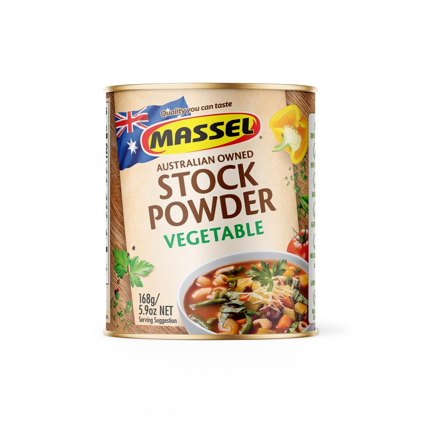 Massel Vegetable Bouillon Powder, Gluten Free, Low Fodmap Stock, Fat Free, MSG Free, Dairy Free, Non GMO, 0g Trans Fat, Soup Bas