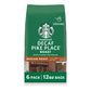 Starbucks Ground Coffee, Medium Roast Coffee, Decaf Pike Place Roast, 100% Arabica, 6 Bags (12 Oz Each)