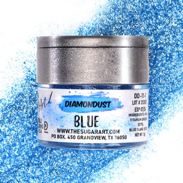 Blue Edible Glitter For Drinks, Cocktails, Cake Decorating, Strawberries, Chocolates & More | No Taste | 4G | 100% Food-Safe | Kosher, Vegan, Gluten & Nut Free | Diamondust By The Sugar Art