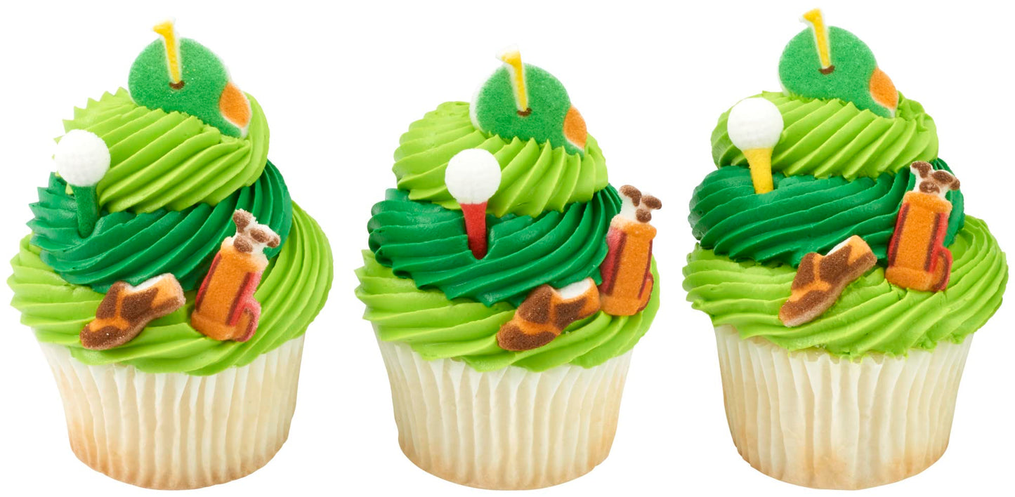 Lucks Dec-Ons Decorations Molded Sugar/Cup-Cake Topper  Golf Assortment  1.25 Inch  160 Count