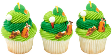 Lucks Dec-Ons Decorations Molded Sugar/Cup-Cake Topper  Golf Assortment  1.25 Inch  160 Count