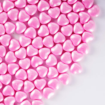 Kasvan Pink Heart Shapes Sprinkles - Edible Candy Pearls 130g/4.58 Oz, Mix Size, Baking Cake Decorations, Ice Cream Toppings and