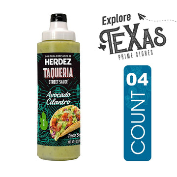 Herdez - Lavinia Essentials Bundle: Taqueria 4-Pack Of Avocado Cilantro Street Sauce Plastic Bottle 9.0 Oz + 1 Utility Prop