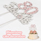Laskyer 80 & Fabulous Silver Pink Rhinestone Cake Topper - Happy 80Th Birthday Cheers To Eighty Years Old Bday Party Metal Spark