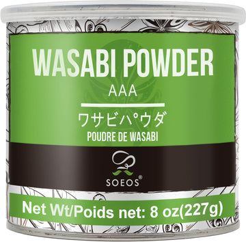 Soeos Wasabi Powder, Premium for Sushi & Sashimi, 8oz (227g), Green