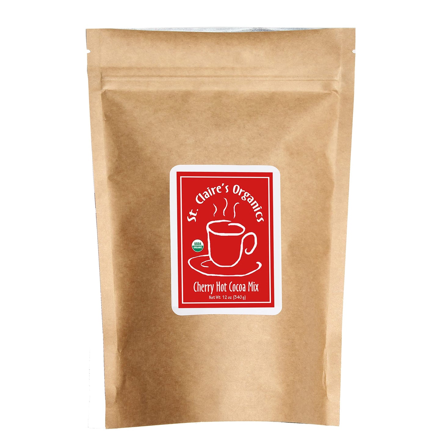 St. Claires Organic Hot Cocoa, Cherry, 12 Ounce Bag, Allergen-Free, Vegan, Gluten-Free, 20 Servings