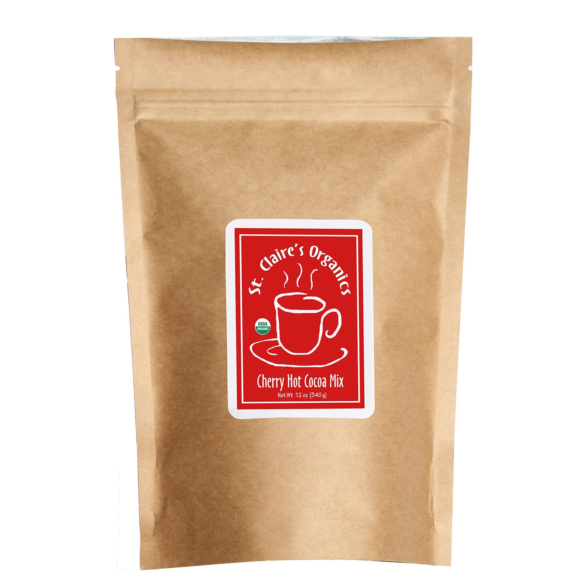 St. Claires Organic Hot Cocoa, Cherry, 12 Ounce Bag, Allergen-Free, Vegan, Gluten-Free, 20 Servings