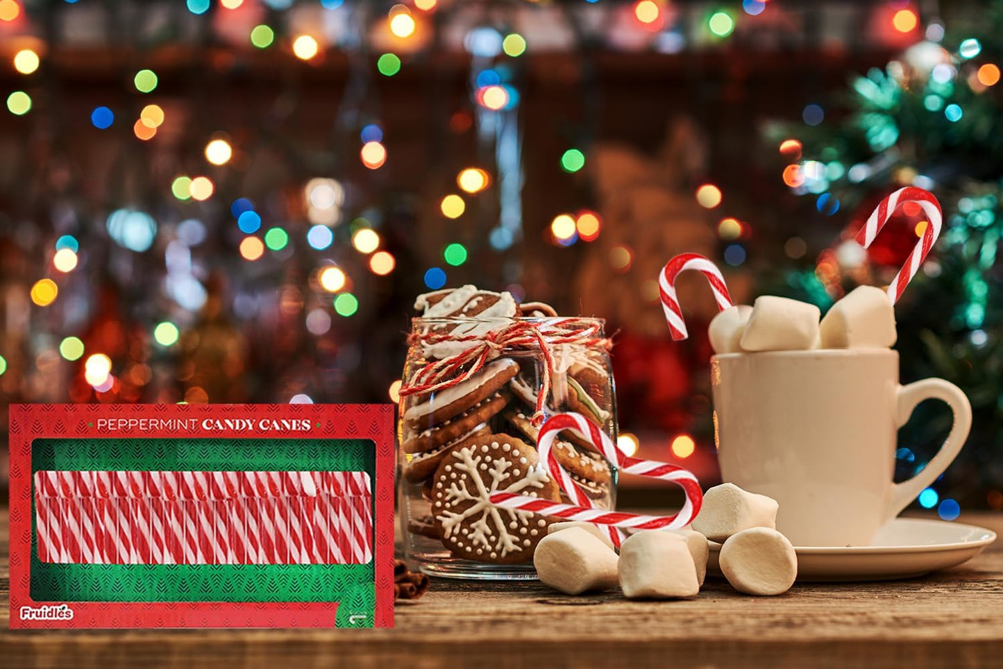 Fruidles Christmas Candy Canes Suckers, Peppermint Flavor, 144-Pack, Multi-Colored, Individually Wrapped