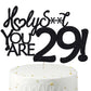 Happy 29th Birthday Cake Topper 29 Birthday Cake Toppers-Black Glitter, Funny 29th Cake Topper for Men,29 Cake Topper For Women,
