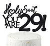 Happy 29th Birthday Cake Topper 29 Birthday Cake Toppers-Black Glitter, Funny 29th Cake Topper for Men,29 Cake Topper For Women,