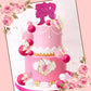 Memovan Hot Pink Girl Cake Toppers 27Pcs Pink Ball Butterfly Cake Decoration Girl Theme Cake Decoration For Boho Girl Hot Pink P