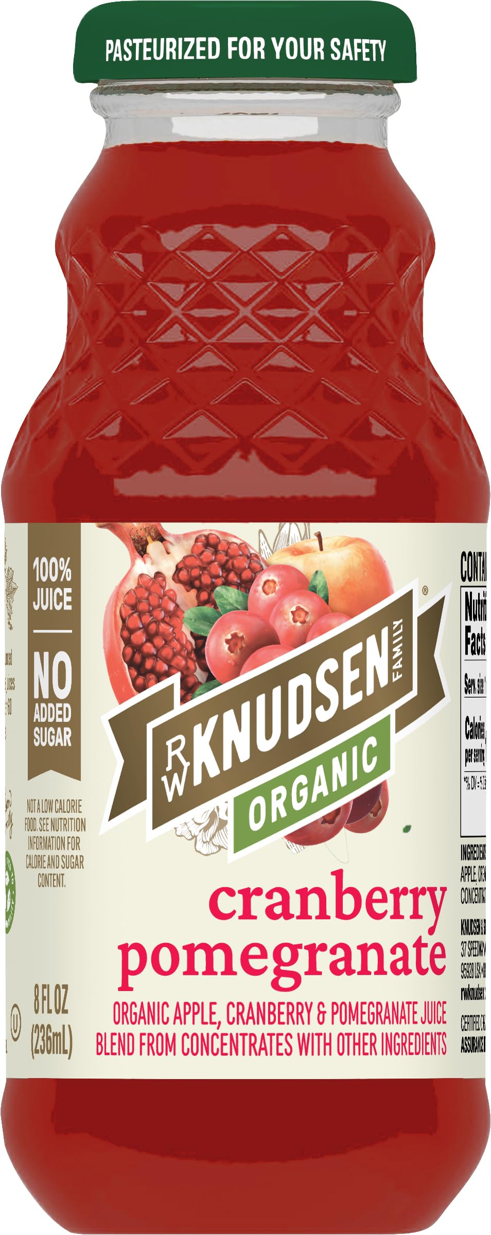 R.W. Knudsen Organic Cranberry Pomegranate Juice, 8 fl oz (12 Pack)
