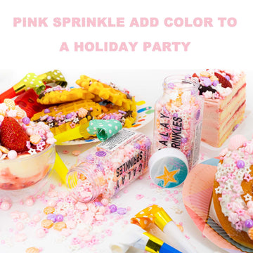 Pink Sprinkles,Edible Sprinkle Mix,Valentine'S Day Sprinkles,Cupcake Sprinkles,Cake Sprinkles,Cookie Sprinkles,Ice Cream Sprinkl