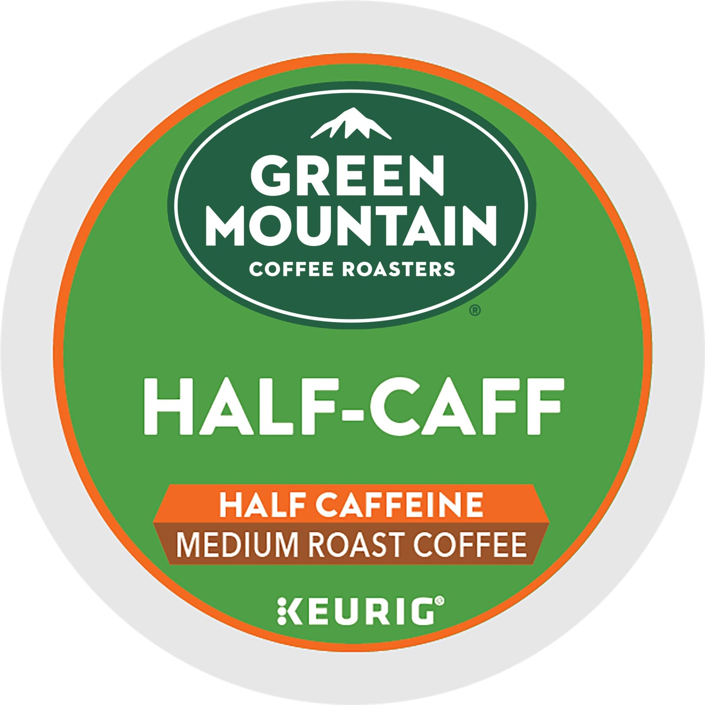 Green Mountain Coffee Roasters Half Caff K-Cup Pods, Medium Roast, 72 Count, Green, Model 5000054102