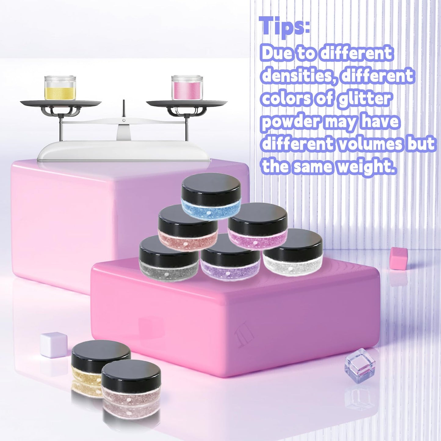 HAIOLORPRO Edible Glitter for Cakes & Drinks, 8 Colors Luster Dust, 3g/Bottle