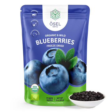 Sel Berry Organic Dried Blueberries - 100% Unsweetened Wild Blue Berries | Handpicked Freeze Dried Blueberries - Organic & Fresh