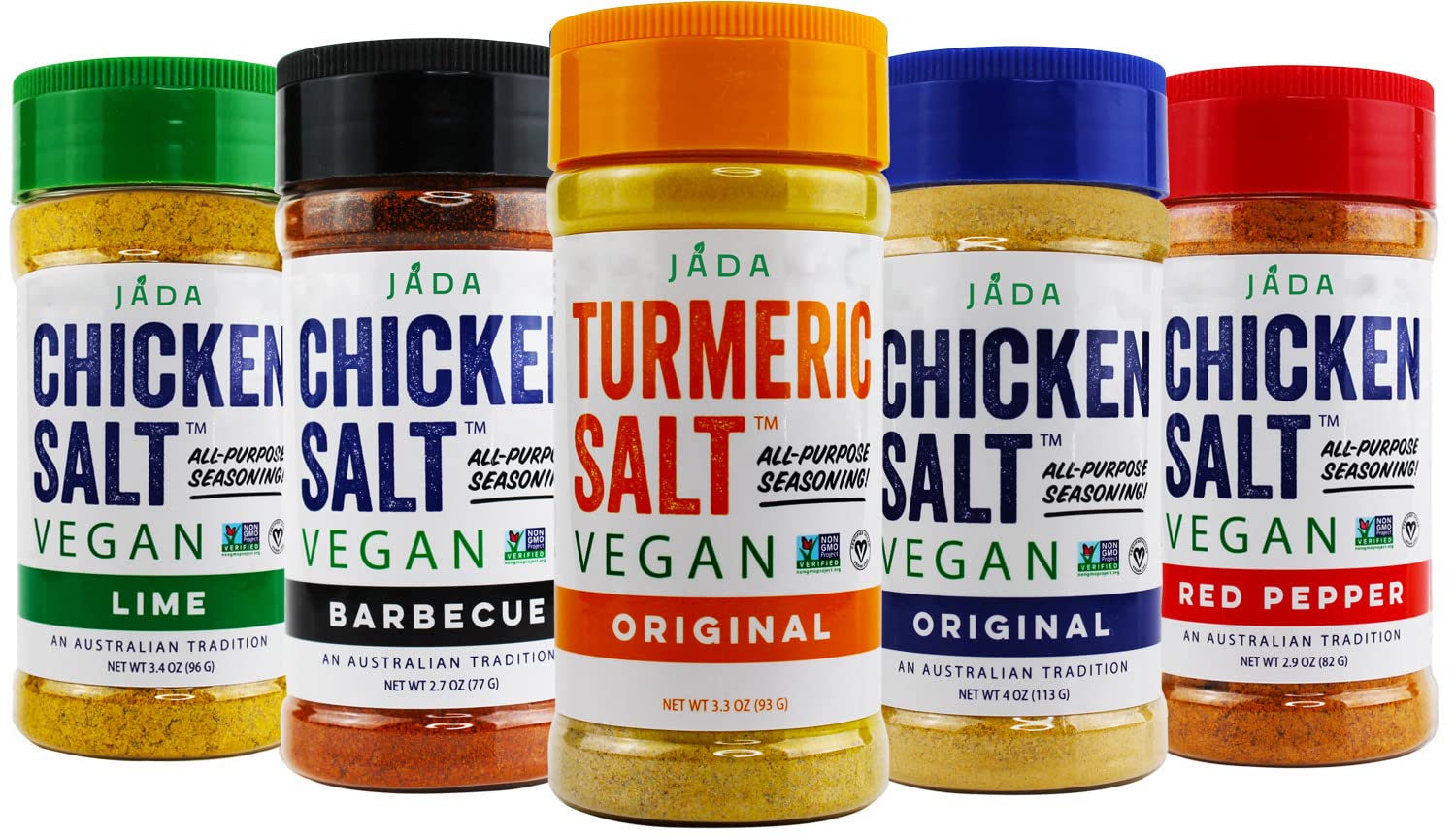 JADA Spices Chicken Salt Spice Set - Vegan, Keto & Paleo Friendly - 5 Piece Assortment - Preservative & Additive Free