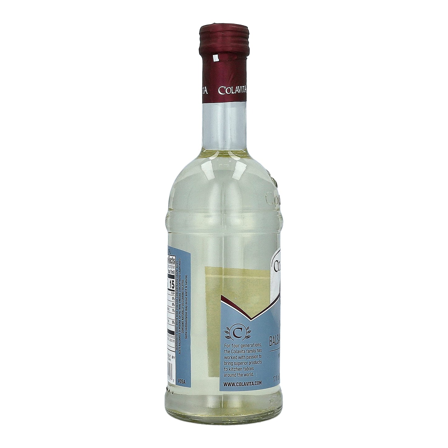 COLAVITA Balsamic Vinegar Classic White 17 Fl Oz - Ideal for Dressings and Marinades
