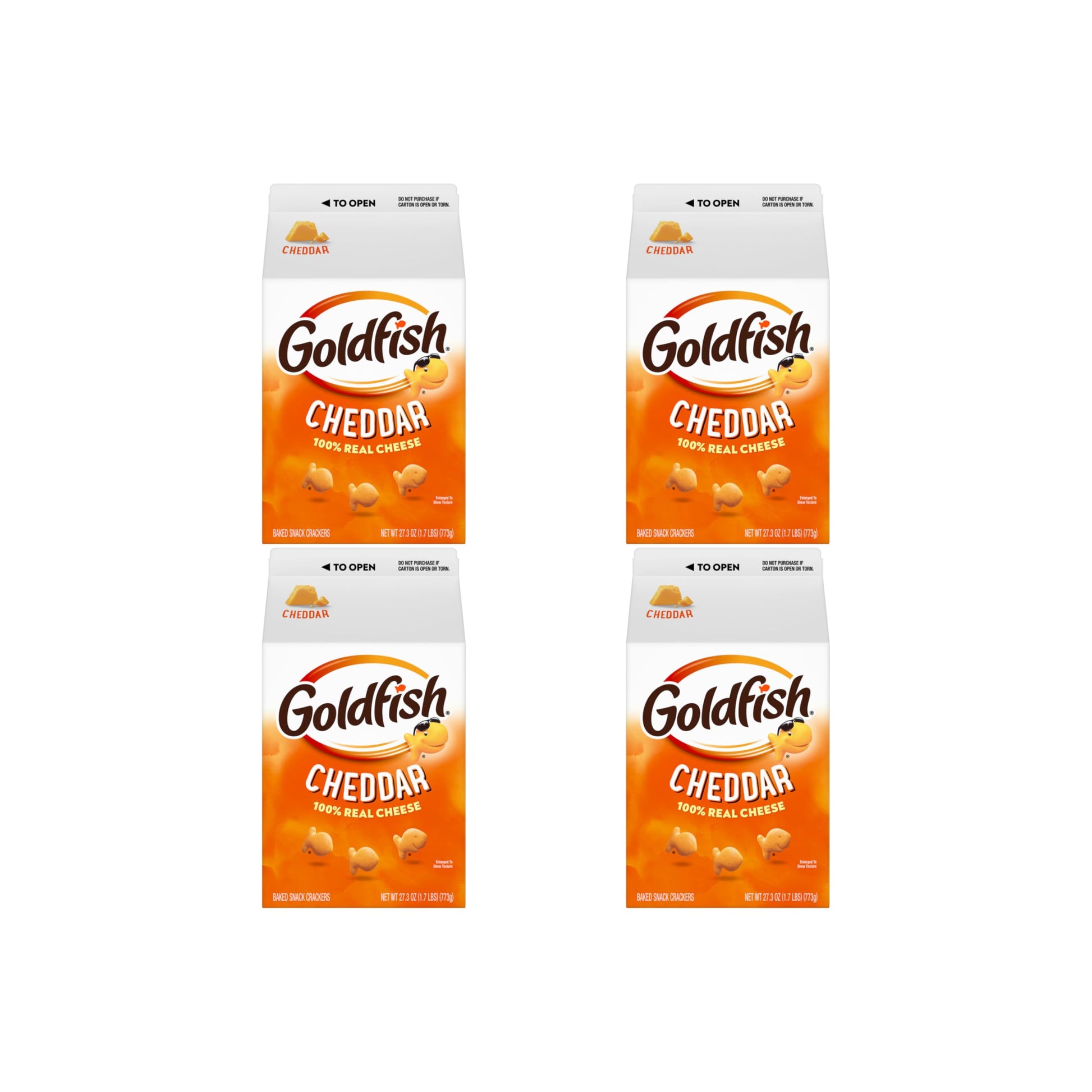 Goldfish Cheddar Cheese Crackers, 27.3 Oz Carton (Pack of 4)