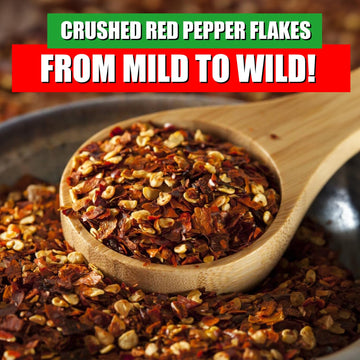 Crushed Red Pepper Flakes, All Natural, Hot and Spicy Seasoning for Pizza, Pasta, Chili, Soup, Meat, Marinades, and Stir Fry, 12