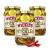 Wickles Pickles Wicked Pickle Chips (3 Pack) - Sweet & Spicy Garlic Pickle Slices - Hot Pickle Chips - Slightly Sweet, Definitel