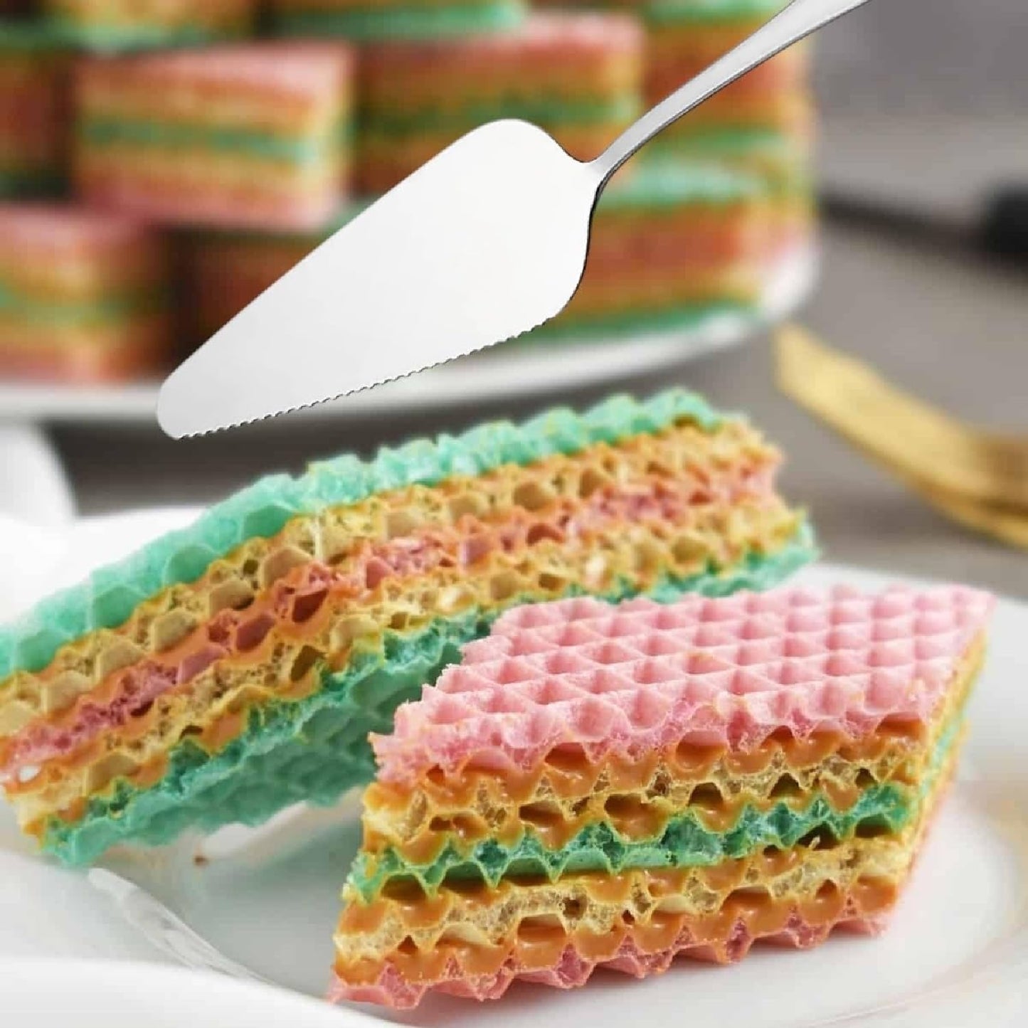 Wafer Sheets Pack of Nine Round Tort Wafers Green White Pink 3.2oz (90g) (Pack of 2)