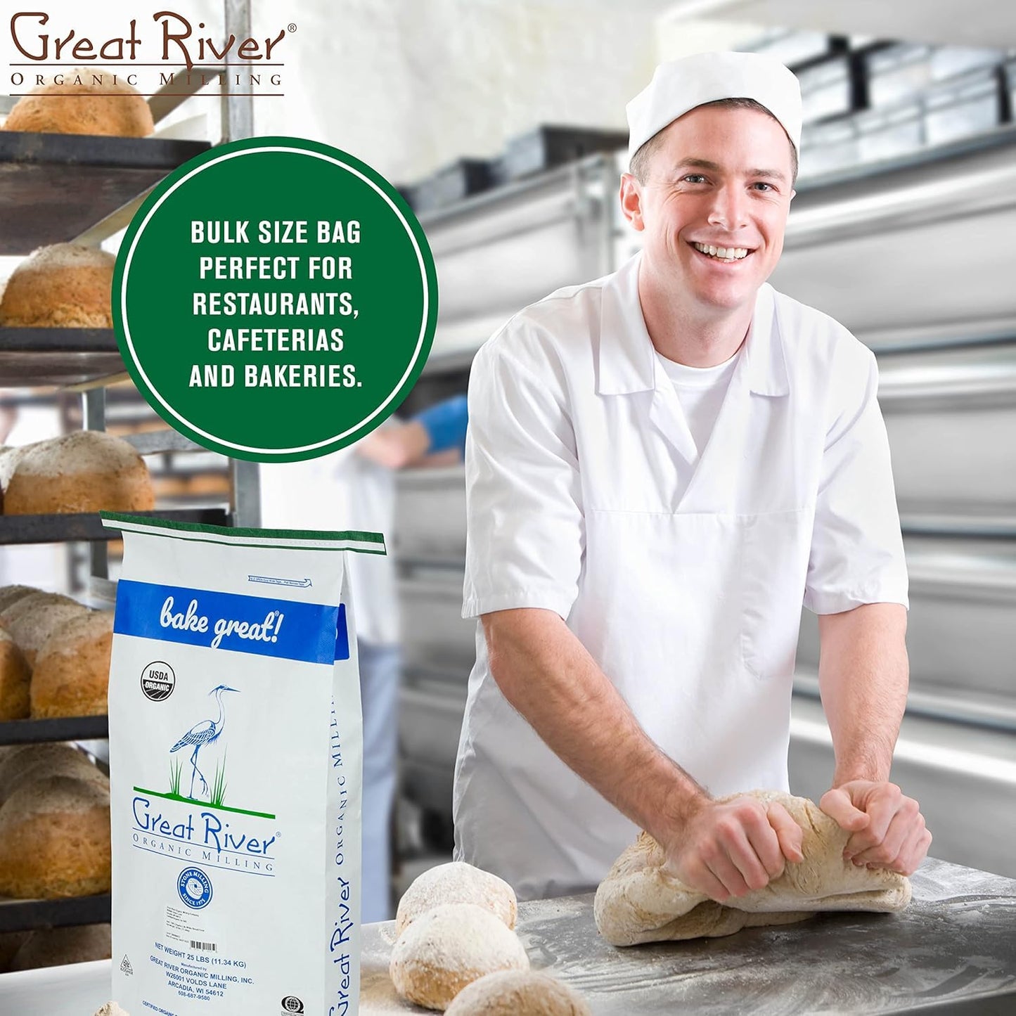 Great River Organic Milling Organic Einkorn Flour | Ancient Wheat Flour | Non-GMO & Kosher | High-Protein | Nutrient Rich Health