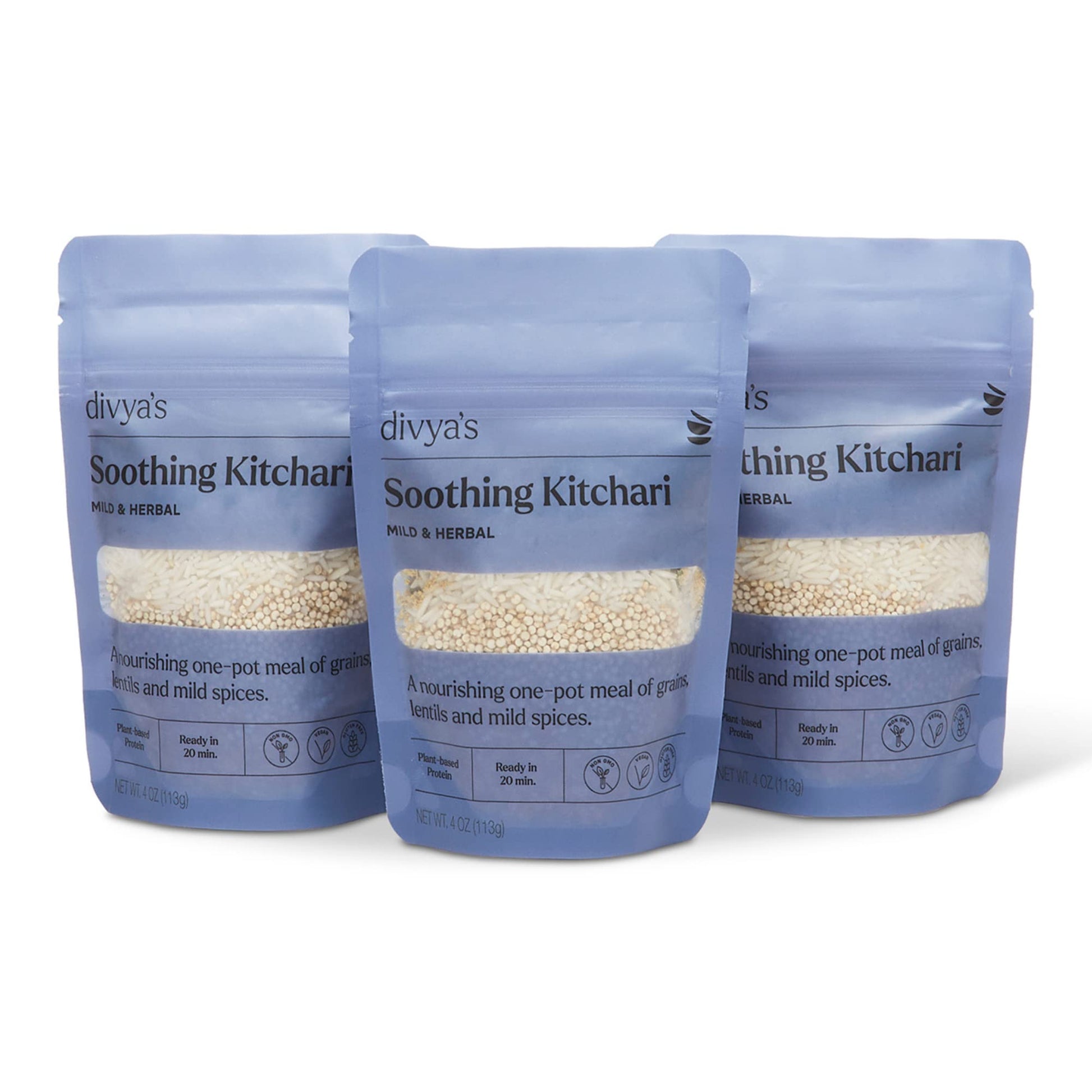 Divya's Soothing Kitchari, Mild & Herbal, One-Pot Ayurvedic Meal with Grains, Lentils, & Spices, Healthy & Nourishing Plant-Base