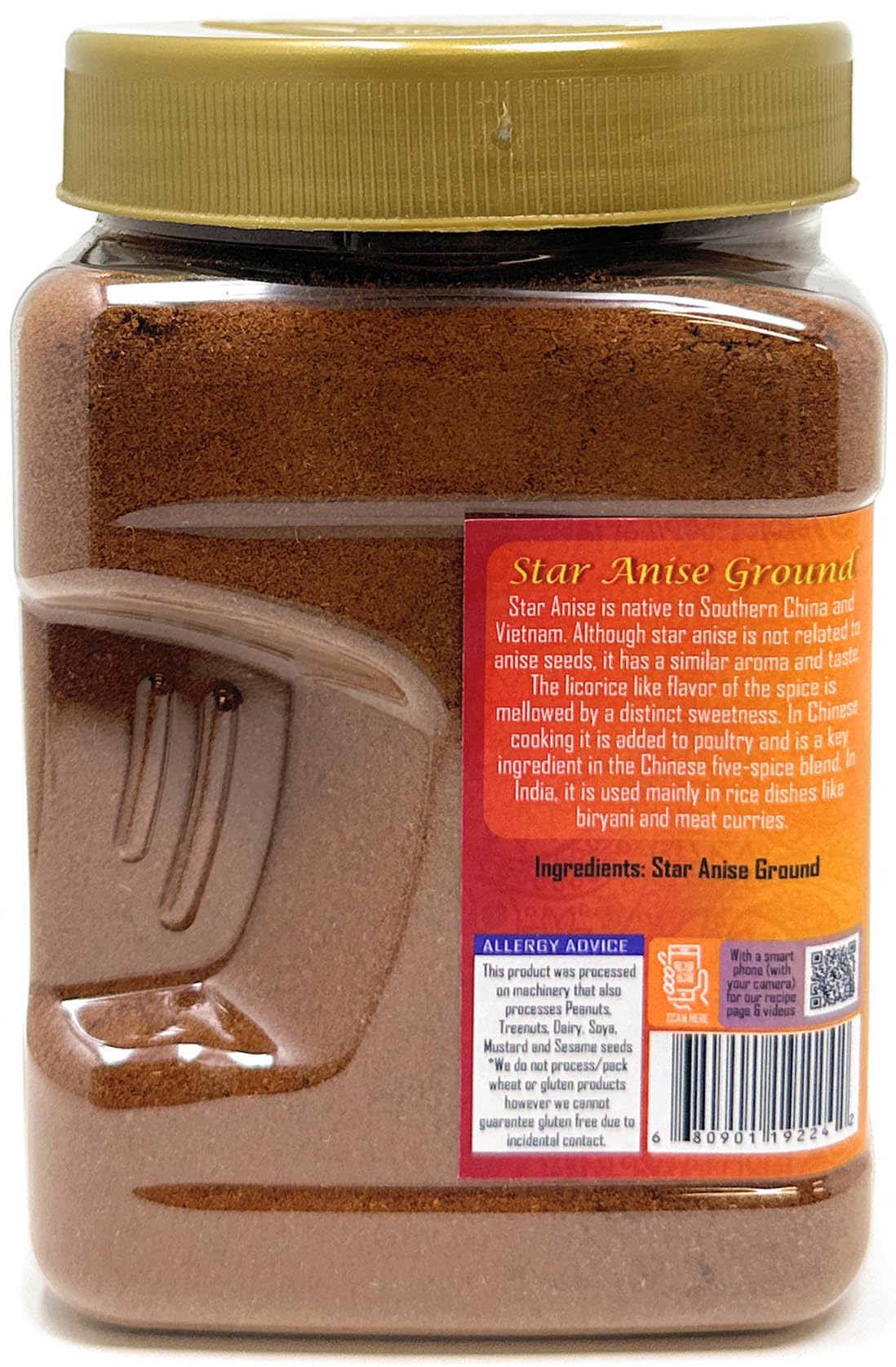 Rani Star Anise Powder (Badian Khatai) Ground Spice 14Oz (400G) Pet Jar ~ All Natural | Gluten Friendly | Non-Gmo | Kosher | Veg