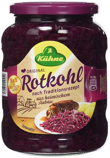Kuhne Rotkohl Original Red Cabbage 680G From Germany