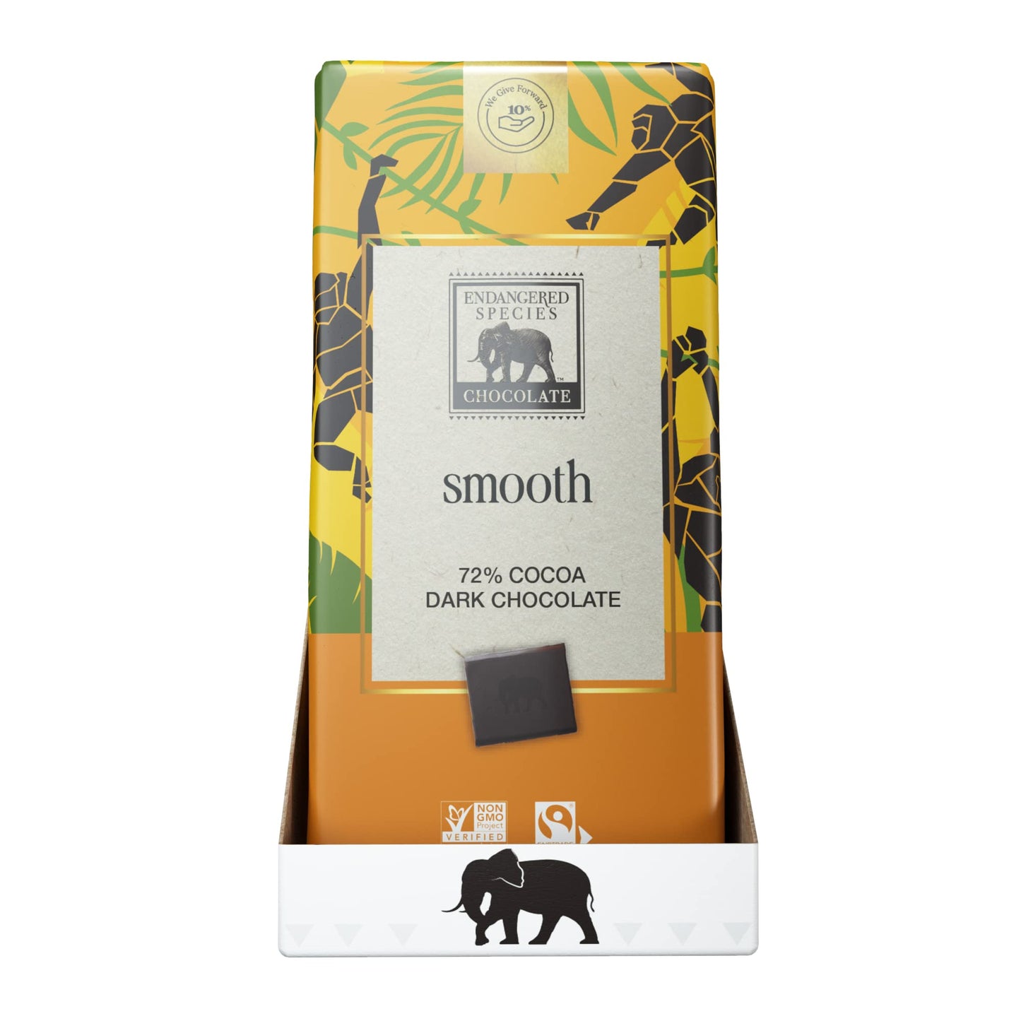 Endangered Species Chocolate Chimpanzee, Natural Dark Chocolate (72%), 3-Ounce Bars (Pack Of 12)