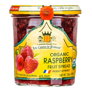 Raspberry Jam Spread Usda Organic Preserve - 12 Oz / 340 G - Made In France Traditional Jam Non Gmo Gluten Free