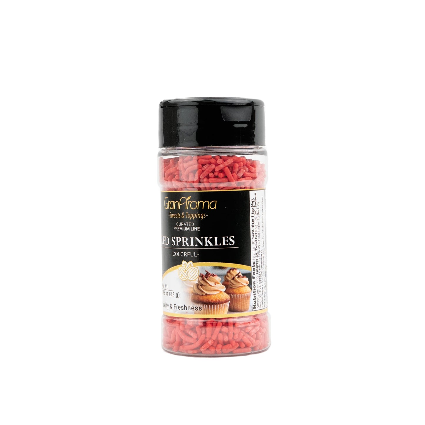 Granaroma Red Soft Sprinkles, Bright Decorative Topping, Festive And Fun Dessert Decorations (Red, 2.96)