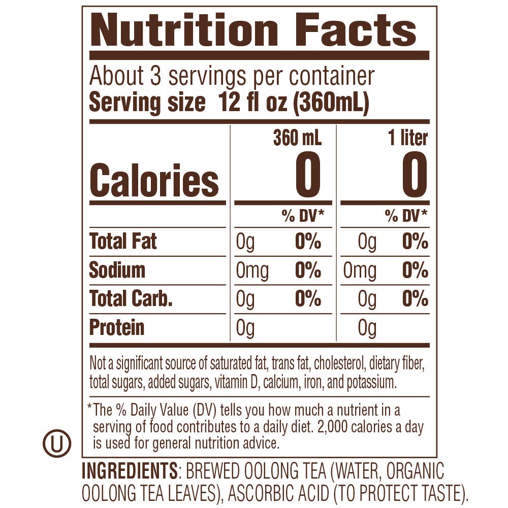 Tejava Oolong Iced Tea, Unsweetened, USDA Organic, 12 Pack, 1 Liter Bottles, Non-GMO, Kosher, Brewed in Small Batches