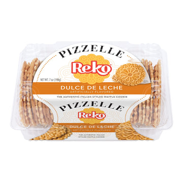 Reko Pizzelle Authentic Italian Style Waffle Cookie, Dulce De Leche, 7 Ounce (Pack Of 12)
