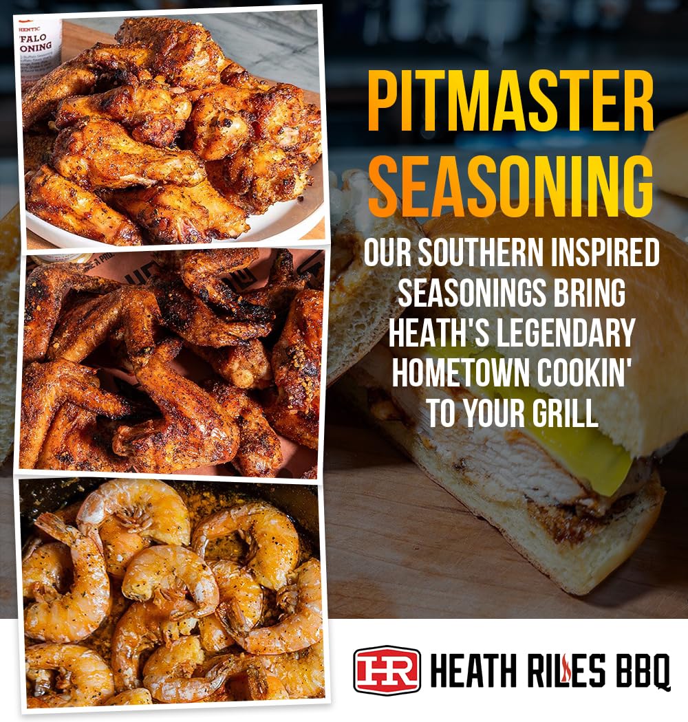 Heath Riles Bbq Rub - Buffalo Seasoning, Champion Pitmaster Recipe, Legendary Rubs For Smoky Aroma & Grilling, 80+ Bbq Championships, 8 Oz.