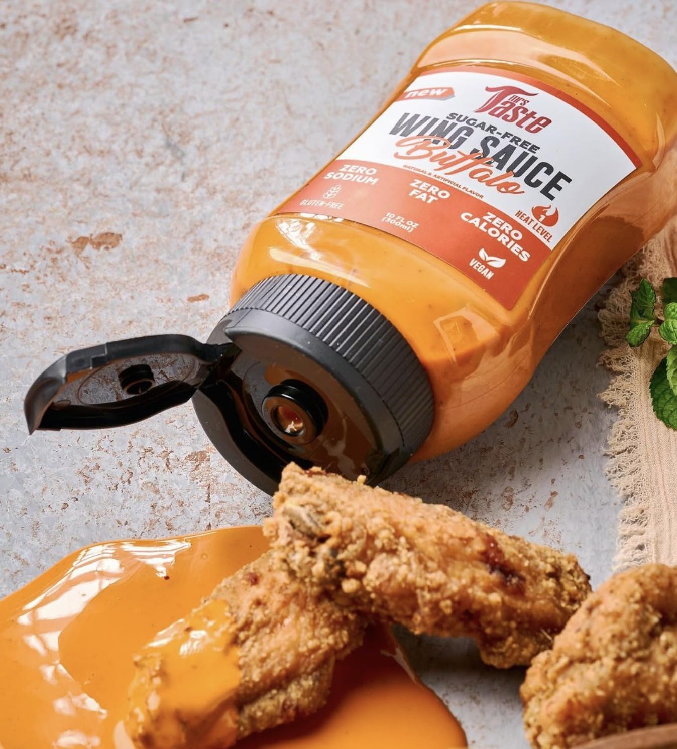 Mrs Taste Sugar Free Buffalo Wing Sauce, Zero Calories, Keto Friendly, Single Size