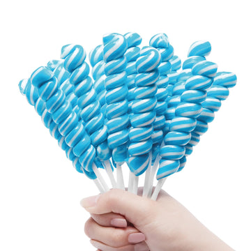 Rainbow Twist Lollipops Individually Wrapped Bulk, Twisty Lollipop, Kid'S Lollipops Candy For Birthday Party,Blueberry Flavor 15